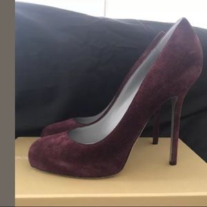 Sergio Rossi burgundy suede limo NWB